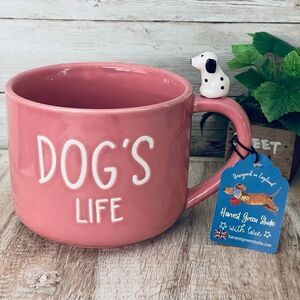 NWT Absolutely Adorable Dog’s Life” 3D Pink White  Glossy Ceramic Coffee Mug